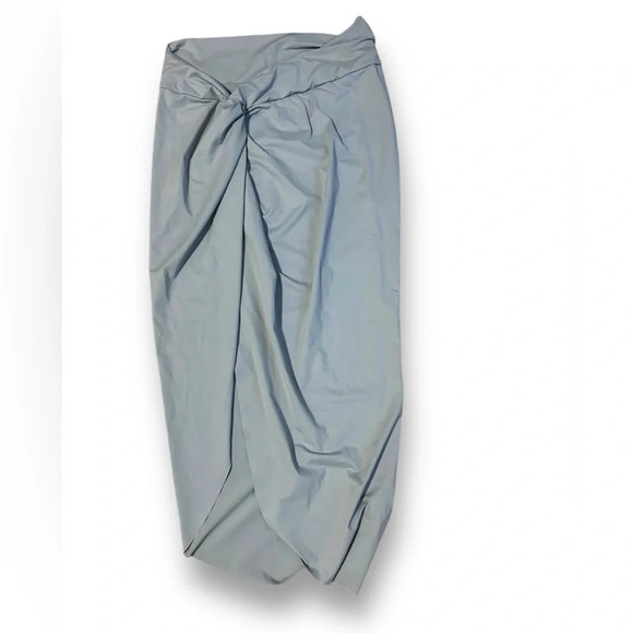 SKIMS Recycled Swim Sarong Skirt Chrome Size XL Stretch - Picture 4 of 10